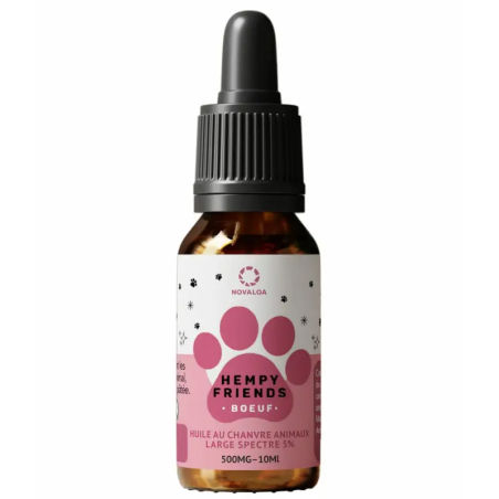 Huile de chanvre 5% pour chiens – Spectre large sans THC