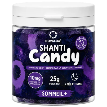 Pastilles Sommeil+ Complexe CB2 Mélatonine – violette fruits rouges – 25 g