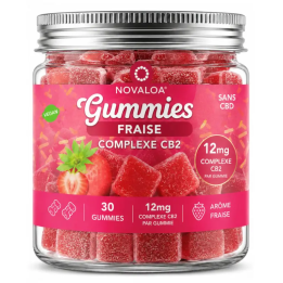 Gummies Complexe CB2 Fraise – sans CBD – 12 mg CB2 – pot 90 g