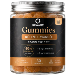 Gummies Détente Avancée 40 mg CB2 – Pêche Ananas – Sans CBD