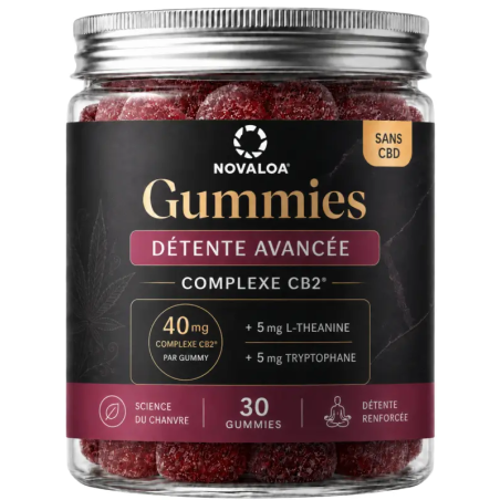 Gummies Détente Avancée 40 mg CB2 – Framboise – Sans CBD