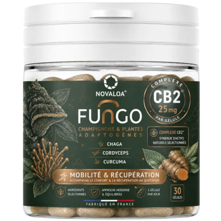Gélules Fungo CB2 Confort Musculaire – Chaga Cordyceps Curcuma – Sans CBD